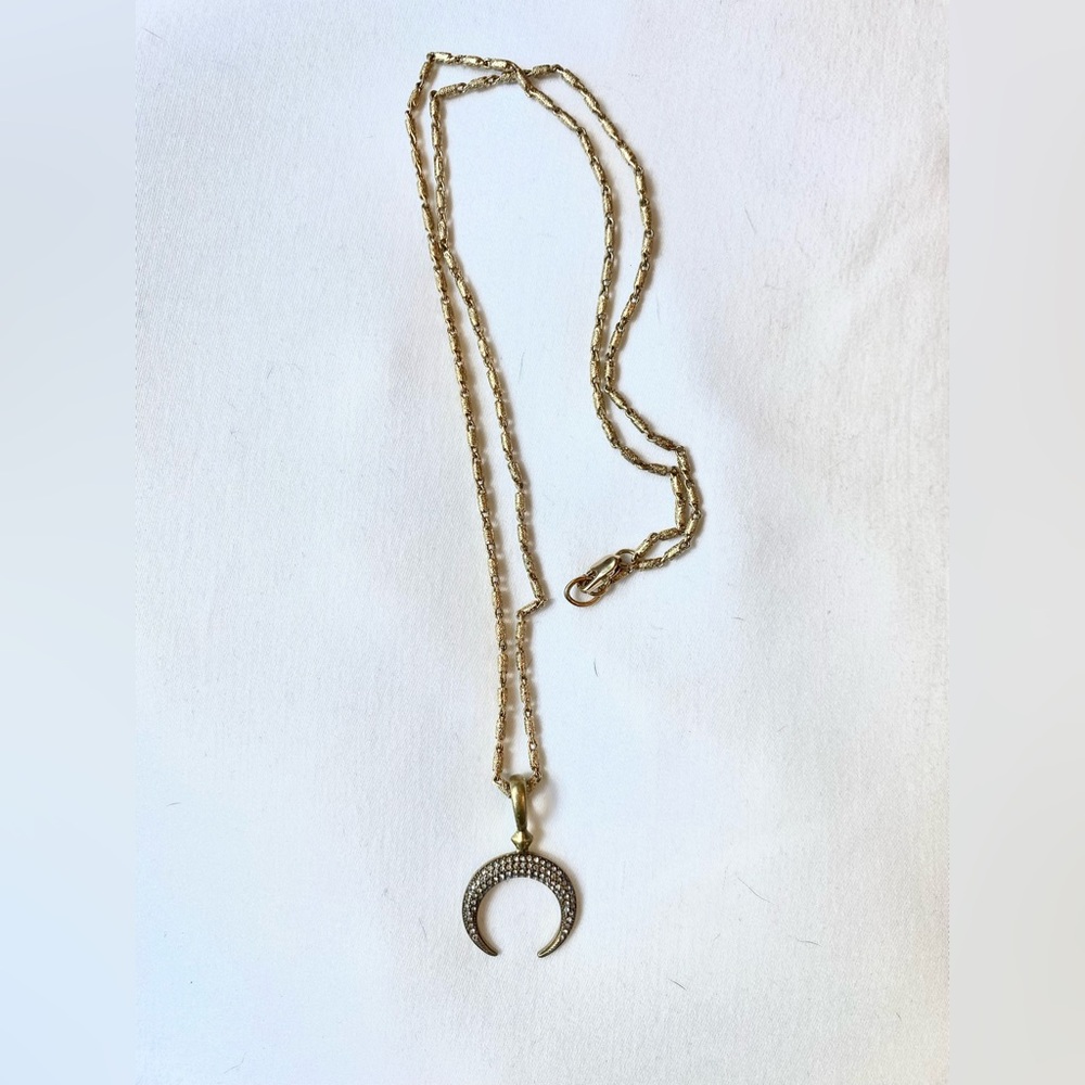 Stella And Dot Diedre Double Horn Pendant Necklace